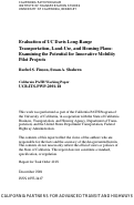 Cover page: Evaluation of UC Davis Long-Range Transportation, Land-Use, and Housing Plans: Examining the Potential for Innovative Mobility Pilot Projects