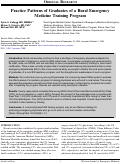 Cover page: Practice Patterns of Graduates of a Rural Emergency Medicine Training Program