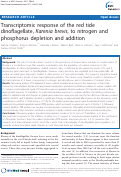 Cover page: Transcriptomic response of the red tide dinoflagellate, Karenia brevis, to nitrogen and phosphorus depletion and addition