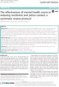 Cover page: The effectiveness of mental health courts in reducing recidivism and police contact: a systematic review protocol