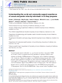 Cover page: Understanding the social and community support experiences of sexual and gender minority individuals in 12-Step programs