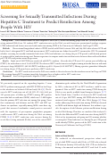 Cover page: Screening for Sexually Transmitted Infections During Hepatitis C Treatment to Predict Reinfection Among People With HIV