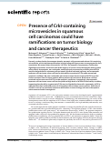 Cover page: Presence of CrkI-containing microvesicles in squamous cell carcinomas could have ramifications on tumor biology and cancer therapeutics.