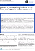 Cover page: Outcome of coronary plaque burden: a 10-year follow-up of aggressive medical management