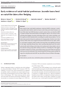 Cover page: Early evidence of natal‐habitat preference: Juvenile loons feed on natal‐like lakes after fledging