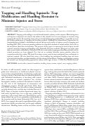 Cover page: Trapping and handling squirrels: Trap modification and handling restraint to minimize injuries and stress