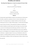 Cover page: Flexibility and Authority: Resolving Labor Disputes in A County Government in Western China