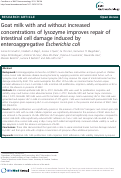 Cover page: Goat milk with and without increased concentrations of lysozyme improves repair of intestinal cell damage induced by enteroaggregative Escherichia coli