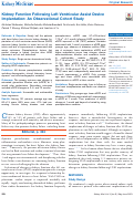 Cover page: Kidney Function Following Left Ventricular Assist Device Implantation: An Observational Cohort Study