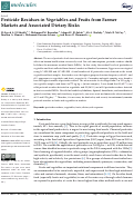 Cover page: Pesticide Residues in Vegetables and Fruits from Farmer Markets and Associated Dietary Risks