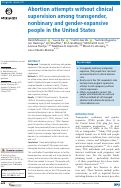 Cover page: Abortion attempts without clinical supervision among transgender, nonbinary and gender-expansive people in the United States.