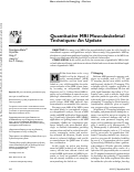 Cover page: Quantitative MRI Musculoskeletal Techniques: An Update.