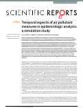 Cover page: Temporal aspects of air pollutant measures in epidemiologic analysis: a simulation study