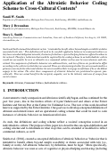 Cover page: Application of the Altruistic Behavior Coding Scheme to Cross-Cultural Contexts