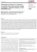 Cover page: Physiologic predictors of collateral circulation and infarct growth during anesthesia - Detailed analyses of the GOLIATH trial.