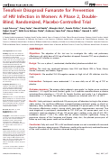 Cover page: Tenofovir Disoproxil Fumarate for Prevention of HIV Infection in Women: A Phase 2, Double-Blind, Randomized, Placebo-Controlled Trial