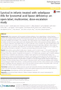 Cover page: Survival in infants treated with sebelipase Alfa for lysosomal acid lipase deficiency: an open-label, multicenter, dose-escalation study