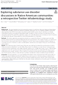 Cover page: Exploring substance use disorder discussions in Native American communities: a retrospective Twitter infodemiology study