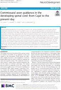 Cover page: Commissural axon guidance in the developing spinal cord: from Cajal to the present day