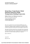 Cover page: Integrating a Comprehensive Modal Emissions Model into ATMIS Transportation Modeling Frameworks