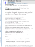 Cover page: Defining Long-term Outcomes With Living Donor Liver Transplantation in North America