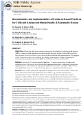 Cover page: Dissemination and Implementation of Evidence-Based Practices for Child and Adolescent Mental Health: A Systematic Review