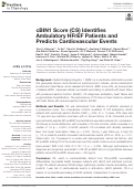 Cover page: cBIN1 Score (CS) Identifies Ambulatory HFrEF Patients and Predicts Cardiovascular Events.