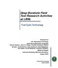 Cover page: Deep Borehole Field Test Research Activities at LBNL: