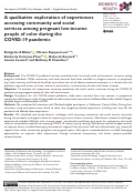 Cover page: A qualitative exploration of experiences accessing community and social services among pregnant low-income people of color during the COVID-19 pandemic