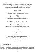 Cover page: Meanderings of fluid streams on acrylic surfaces, driven by external noise