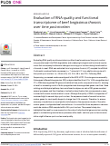 Cover page: Evaluation of RNA quality and functional transcriptome of beef longissimus thoracis over time post-mortem