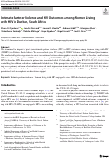 Cover page: Intimate Partner Violence and HIV Outcomes Among Women Living with HIV in Durban, South Africa.