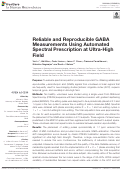 Cover page: Reliable and Reproducible GABA Measurements Using Automated Spectral Prescription at Ultra-High Field
