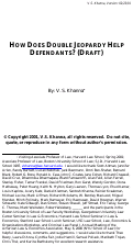Cover page: How Does Double Jeopardy Help Defendants?