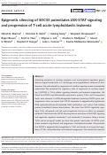 Cover page: Epigenetic silencing of SOCS5 potentiates JAK‐STAT signaling and progression of T‐cell acute lymphoblastic leukemia