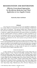 Cover page: Rehabilitation and Restoration: Effective Correctional Approaches for Recidivism Reduction and Their Application in Los Angeles County