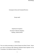 Cover page of Convergence Zones and Conceptual Structure&nbsp;