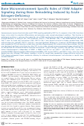 Cover page: Bone Microenvironment Specific Roles of ITAM Adapter Signaling during Bone Remodeling Induced by Acute Estrogen-Deficiency