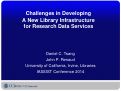 Cover page: Challenges in Developing A New Library Infrastructure for Research Data Services
