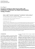Cover page: Treatment of Polymicrobial Osteomyelitis with Ceftolozane-Tazobactam: Case Report and Sensitivity Testing of Isolates