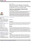 Cover page: Key risk factors for substance use among female sex workers in Soweto and Klerksdorp, South Africa: A cross-sectional study