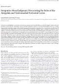 Cover page: Integrative moral judgment: dissociating the roles of the amygdala and ventromedial prefrontal cortex.