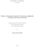 Cover page: Topics in Nonsupersymmetric Scattering Amplitudes in Gauge and Gravity Theories