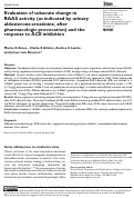 Cover page: Evaluation of subacute change in RAAS activity (as indicated by urinary aldosterone:creatinine, after pharmacologic provocation) and the response to ACE inhibition