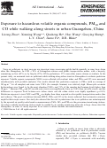 Cover page: Exposure to hazardous volatile organic compounds, PM10 and CO while walking along streets in urban Guangzhou, China