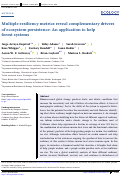 Cover page: Multiple resiliency metrics reveal complementary drivers of ecosystem persistence: An application to kelp forest systems.