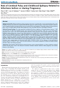 Cover page: Risk of Cerebral Palsy and Childhood Epilepsy Related to Infections before or during Pregnancy