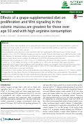 Cover page: Effects of a grape-supplemented diet on proliferation and Wnt signaling in the colonic mucosa are greatest for those over age 50 and with high arginine consumption