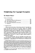 Cover page: Straightening Out Copyright Preemption
