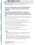 Cover page: The role of prenatal violence exposure in the development of disparities in childrens adiposity from birth to middle childhood.